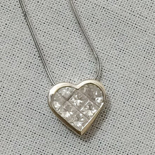 Load image into Gallery viewer, 14k White Gold and Diamond Heart Necklace